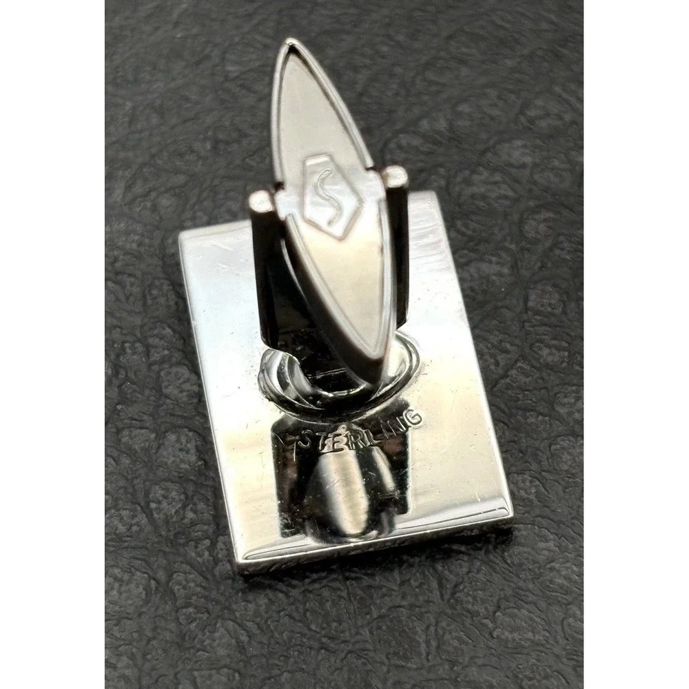 Vintage Swank Sterling Silver Rectangular Cufflinks Art Deco Style No Monogram